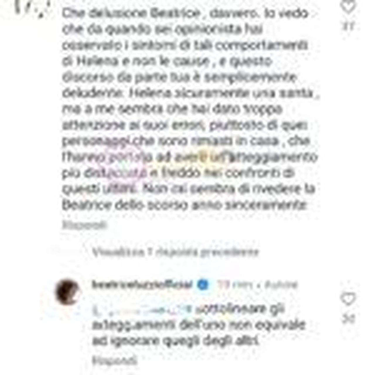 Le_dure_parole_di_Beatrice_su_Helena_j7SHKHaCVW - Confidenze24 source:il vicolo delle news - Le dure parole di Beatrice su Helena - Beatrice Luzzi