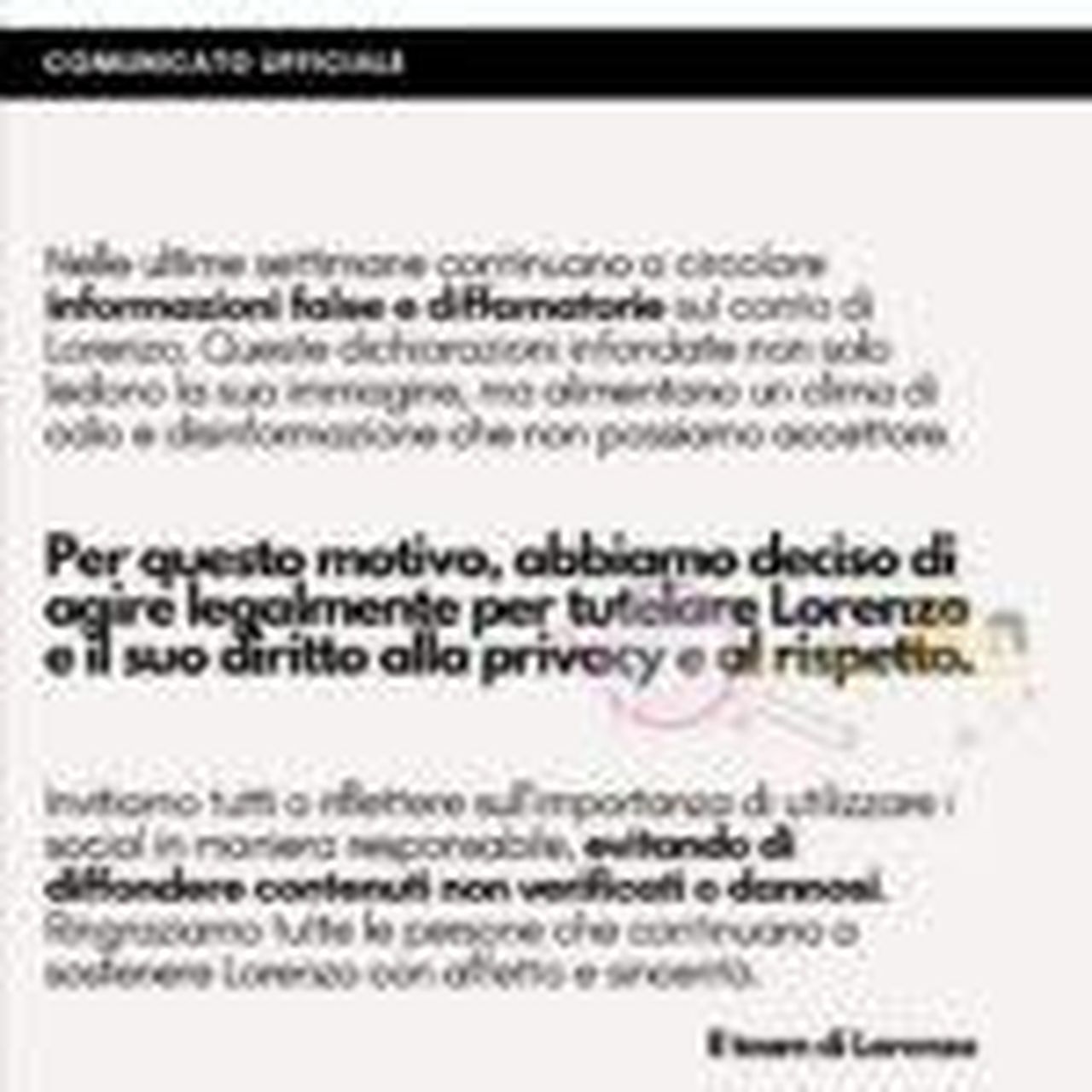 Lo_staff_di_Lorenzo_Spolverato_prende_posizione_D6sWuguw9R - Confidenze24 source:il vicolo delle news - Lo staff di Lorenzo Spolverato prende posizione - Lorenzo Spolverato via legali