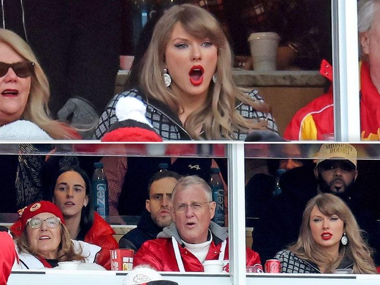 Tifo_e_emozioni_durante_la_partita_u36WYvoDen - Confidenze24 source:allcelebrities - Tifo e emozioni durante la partita - Taylor Swift e Caitlin Clark mentre tifano