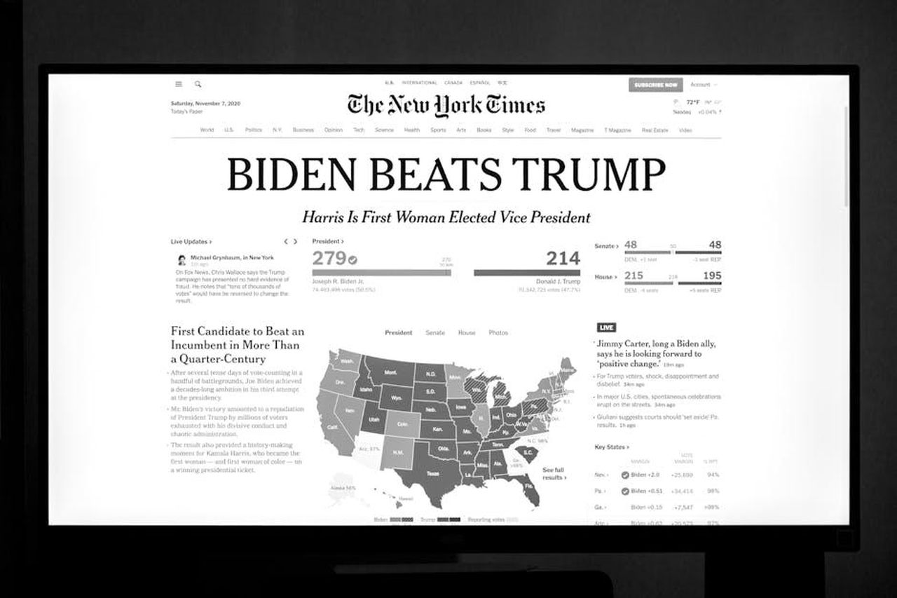 Il_messaggio_di_Kamala_Harris_durante_il_suo_discorso_wUBaM9sywg - Confidenze24 Source: Andrew Neel - pexels - Biden wins presidency over Trump as detailed on newspaper front page.