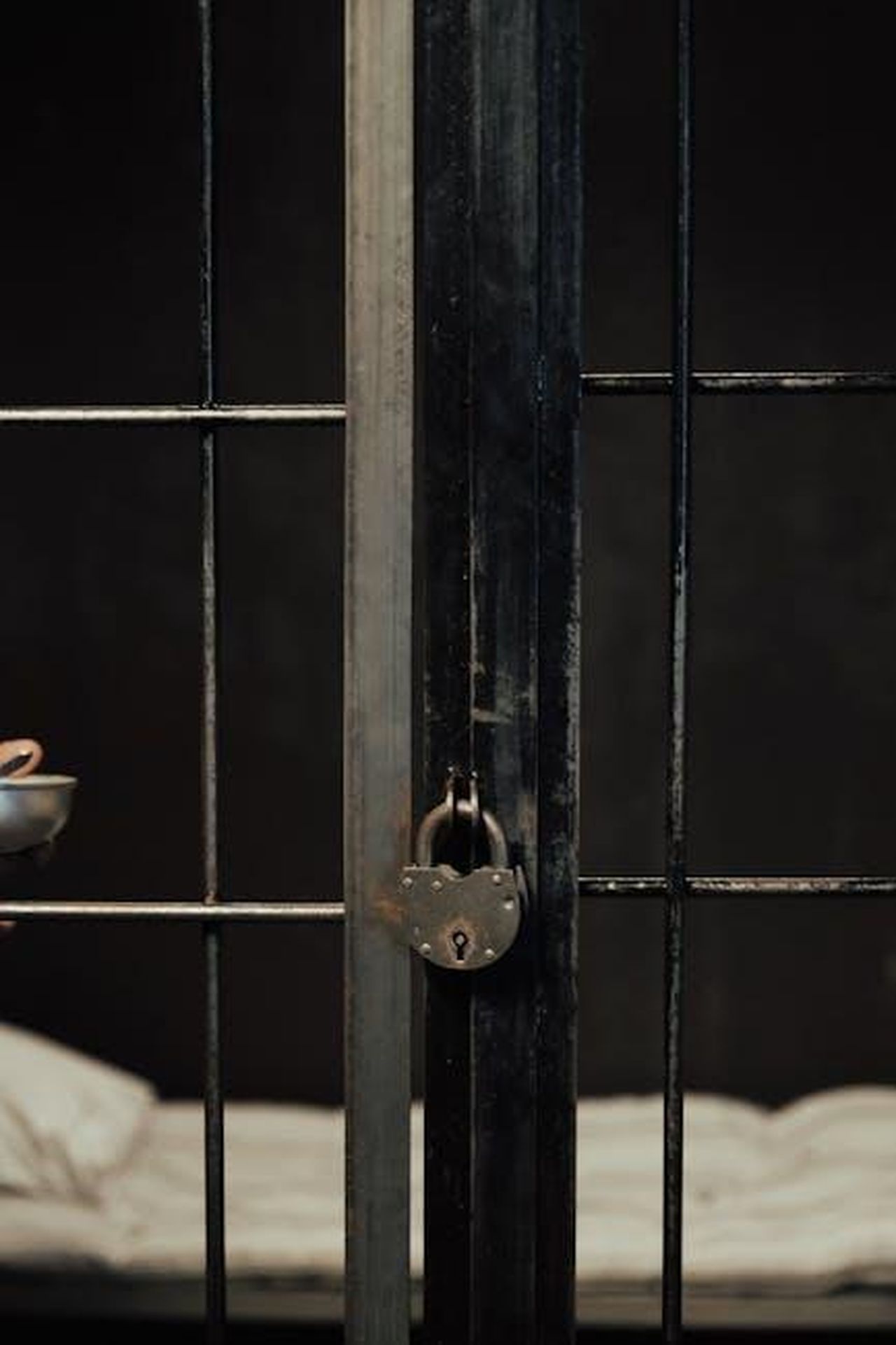 Le_accuse_legali_di_St_Clair_contro_Musk_Kz9zUYwc5l - Confidenze24 Source: Ron Lach - pexels - A detailed view of a locked prison cell door with a bed inside.
