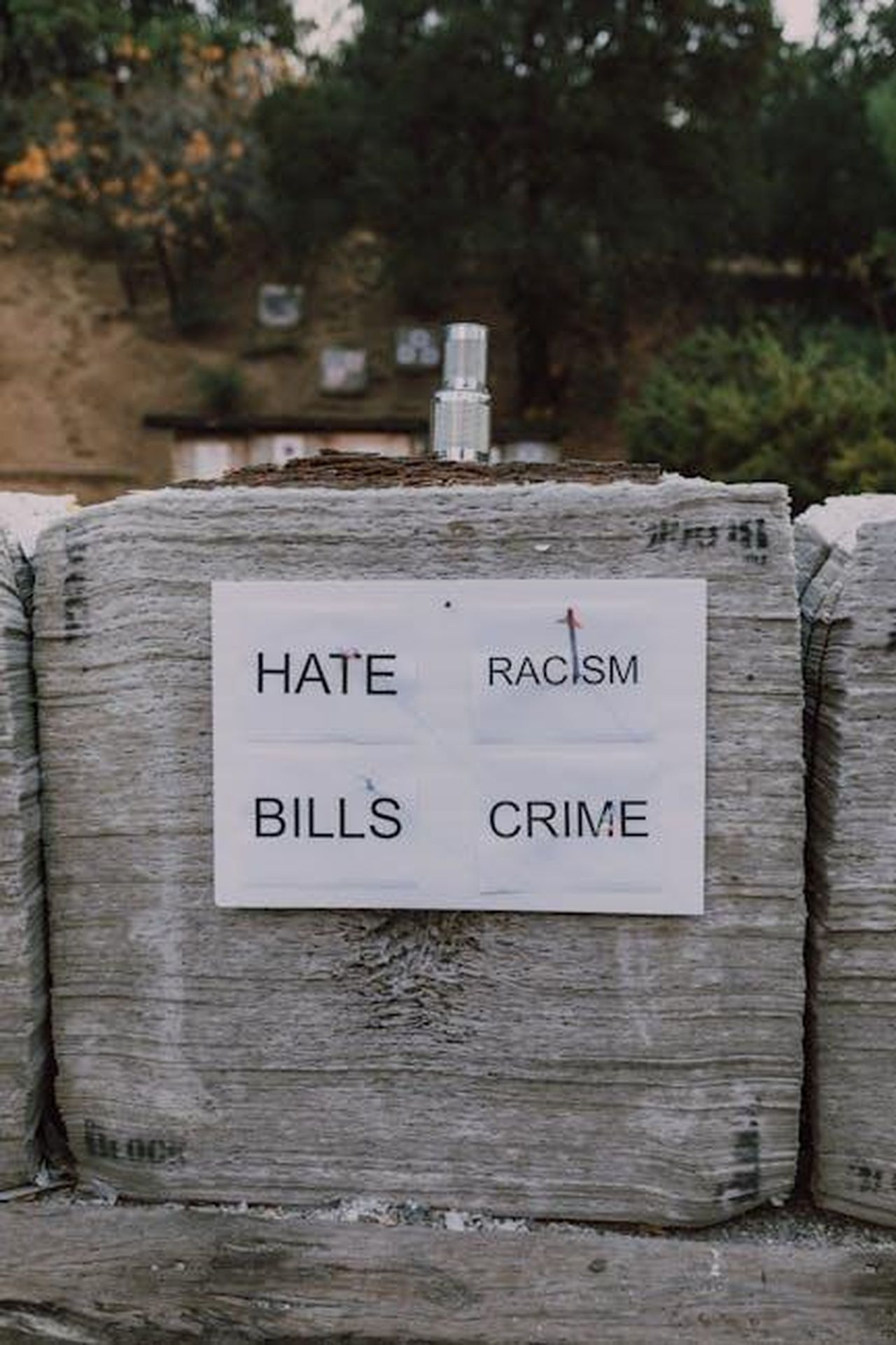 Le_parole_di_Campi_sulla_giustizia_sportiva_XG03opO2tG - Confidenze24 Source: RDNE Stock project - pexels - An outdoor archery target with arrows shot into words like hate and racism, promoting a message of unity.