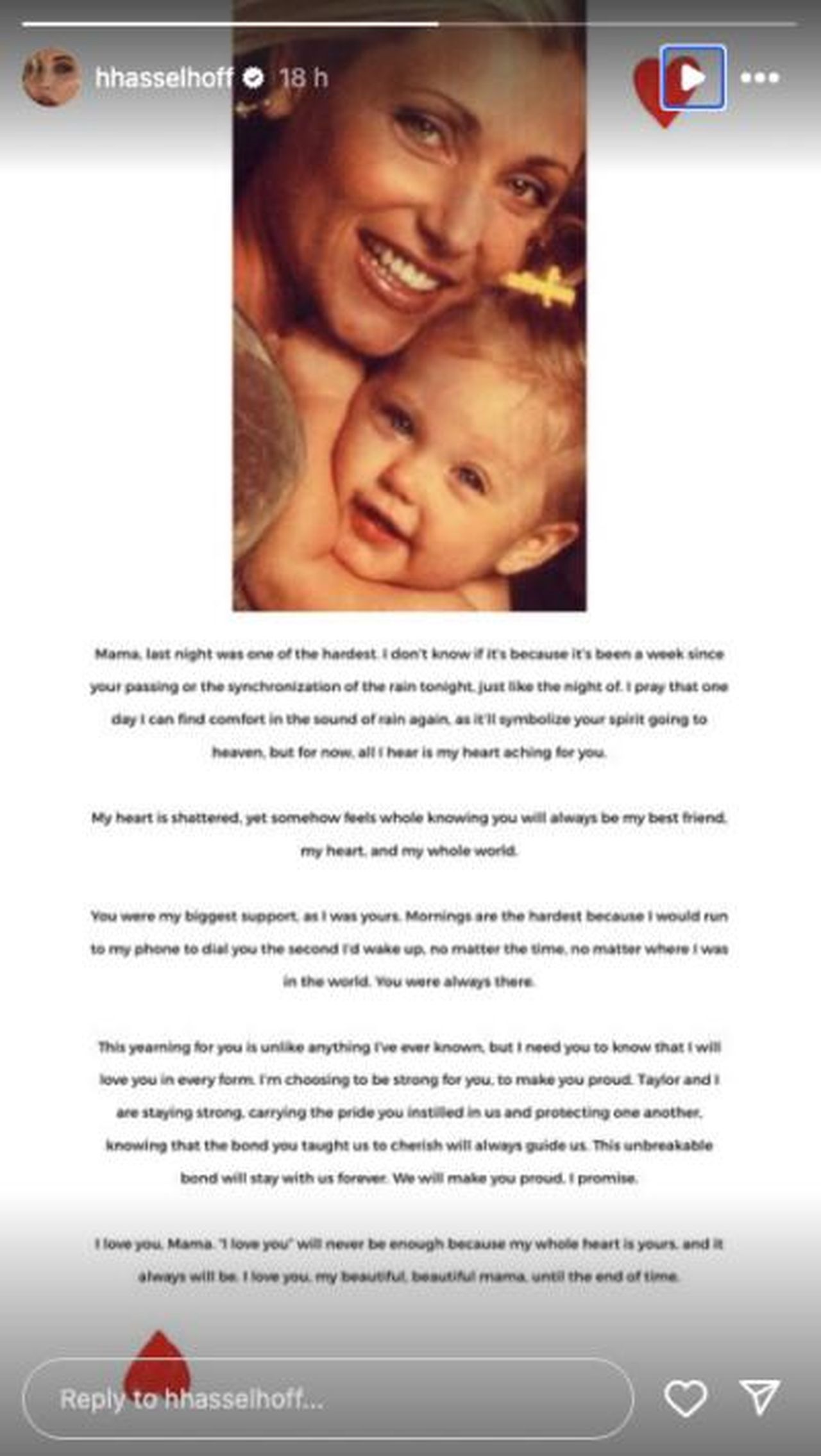 Hayley_Hasselhoff_rompe_il_silenzio_sulla_morte_della_madre_Pamela_jgpfC23ezf - Confidenze24 Hayley Hasselhoff rompe il silenzio sulla morte della madre Pamela Tributo di Hayley Hasselhoff alla madre Pamela Bach