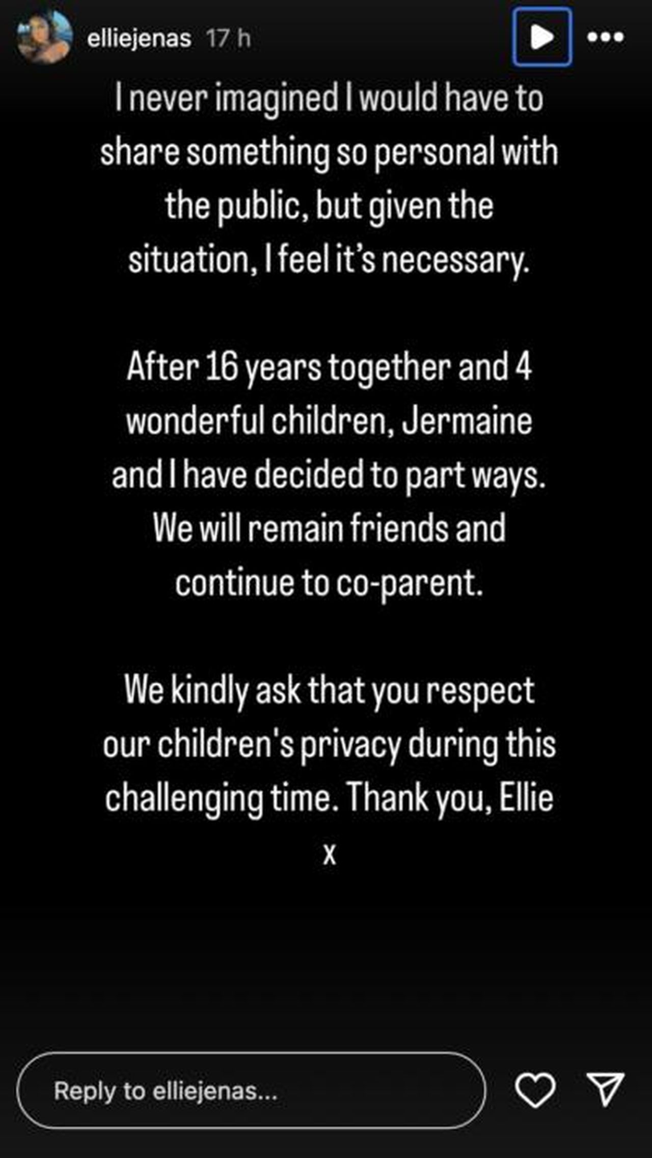 Jermaine_Jenas_e_Ellie_annunciano_la_separazione_q73JRmqKCp - Confidenze24 Source: Instagram - - Dichiarazione di Ellie Jenas su Instagram