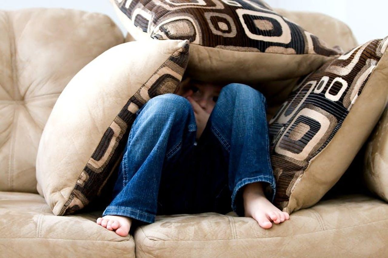 La_paura_pi_grande_di_Coleen_Nolan_GRKELthBke - Confidenze24 Source: Pixabay - pexels - A child crouched under cushions on a couch, conveying a sense of playfulness or fear.