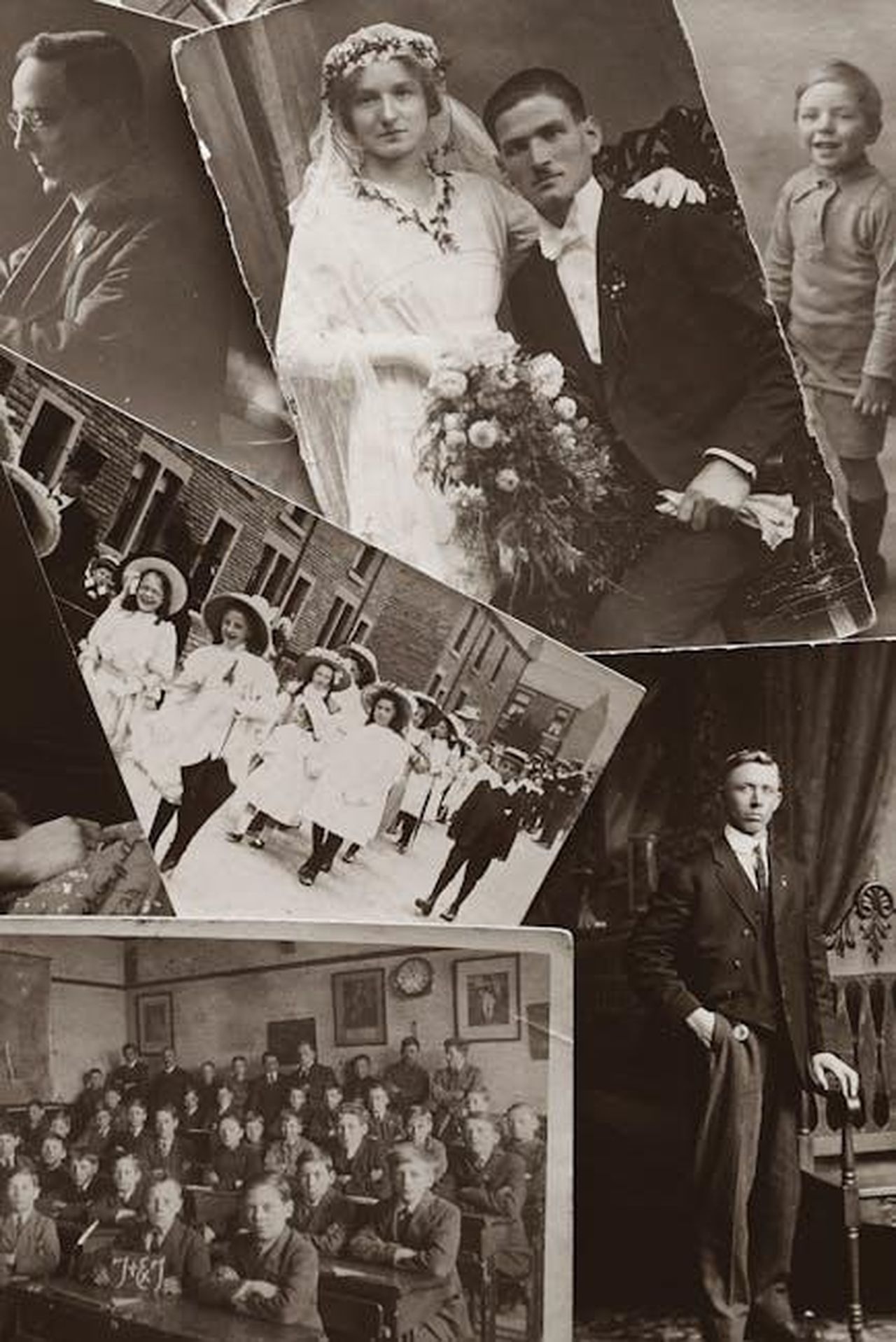 La_storia_della_famiglia_DuchovnyLeoni_EWX8KJpCEd - Confidenze24 Source: Suzy Hazelwood - pexels - A nostalgic collage showcasing vintage black and white family photographs.
