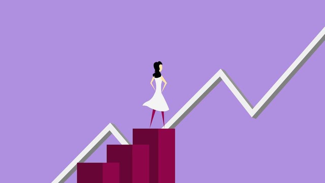 Limpatto_della_perdita_di_peso_sulla_carriera_di_Kathy_G1x1OoVkii - Confidenze24 Source: Monstera Production - pexels - Minimalist illustration of a woman on a growth chart, symbolizing career progress and success.